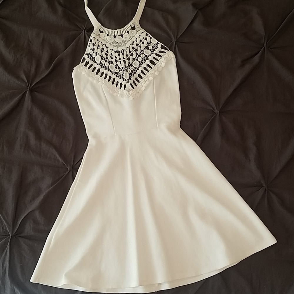 Beautiful Lace Halter Top Skater Dress